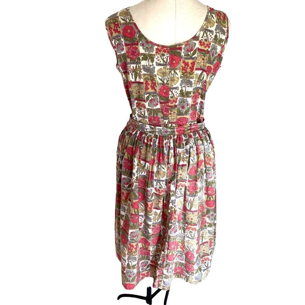 Sherry Lynn Leisure Wear Romper Skirt Set Womens Large L Vintage Botanical Print - Picture 3 of 16
